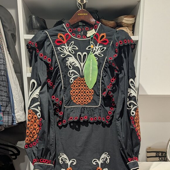 Farm Rio cashew mandala richilieu long sleeve maxi dress - Picture 2 of 3